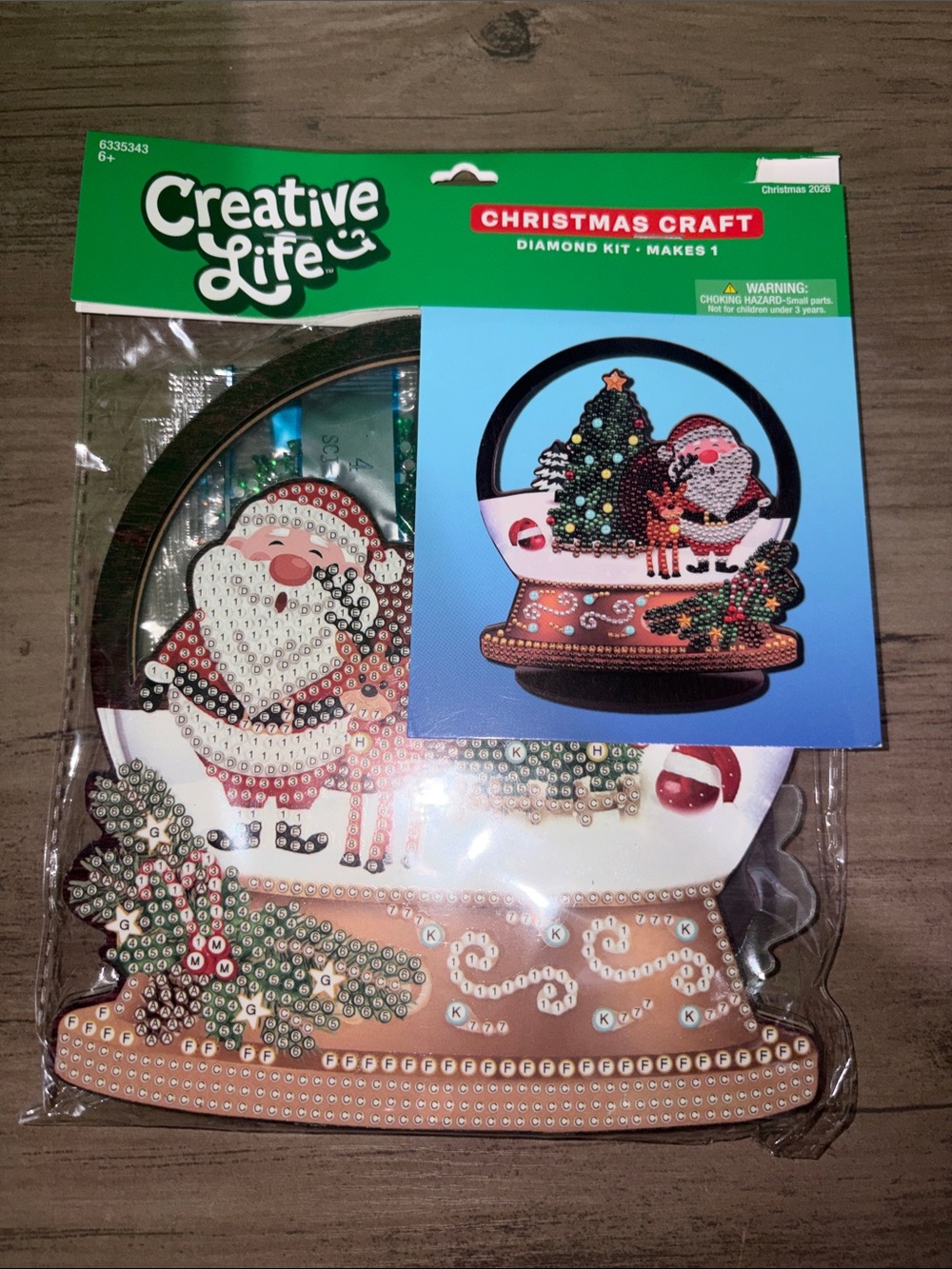 🆕💜Creative Life Santa Snow Globe 3D Diamond Art Kit Christmas DIY New